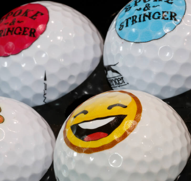 Custom printed golf balls