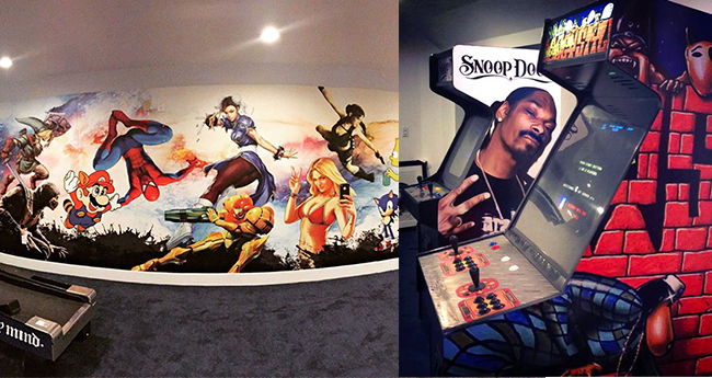 Gamut Media Snoop Dogg game room mural and custom game wraps